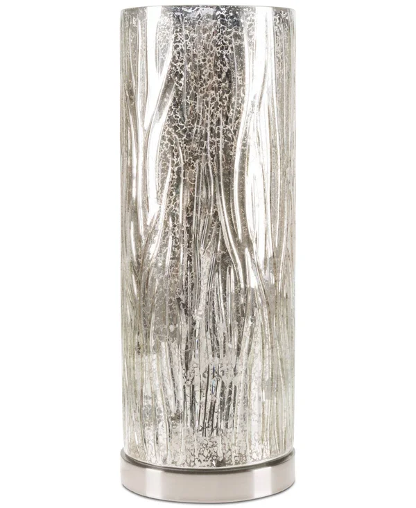 Lavish Home 6 in. LED Uplight Table Lamp in Silver Mercury
