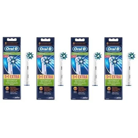Oral-B Cross Action Replacement Brush Heads - 4 Count (Pack of 4)