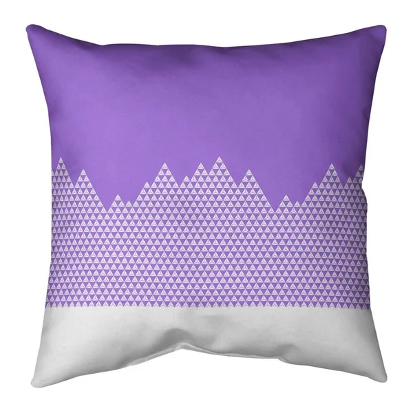 Night Mountain Pattern Throw Pillow - 18 x 18 - Violet - Linen
