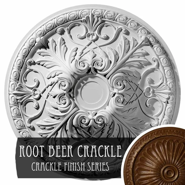 32 3/8x22OD x 3 1/2x22P Tristan Ceiling Medallion (Fits Canopies Up to 6 1/4x22) - Hand-Painted Root Beer Crackle