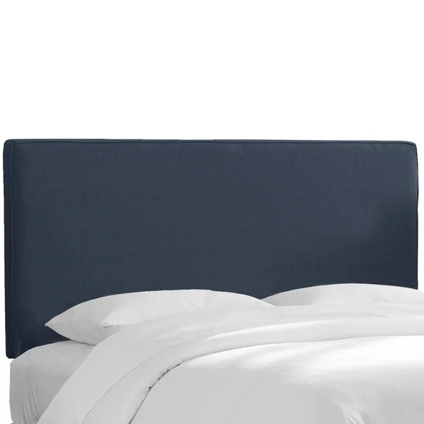 California King Harper Box Seam Headboard Navy Linen - Cloth & Co.