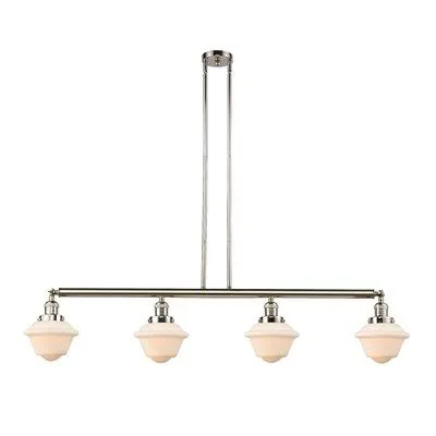 Calliope 4-Light Kitchen Island Schoolhouse Pendant Breakwater Bay Finish: Antique Copper - Shade Color: Matte White Cased, Bulb