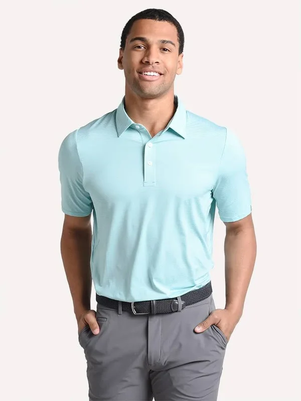 KJUS Men's Soren Stripe Polo - MG60-908 - BLUETURQUOISE-WHITE