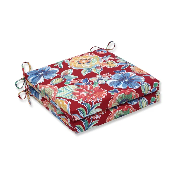 Pillow Perfect Colsen Berry Squared Corners Seat CUSHION - Set of 2 - Red