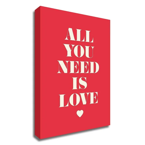 26x22 x 18x22 All You Need Is Love by GraphINC Print on Canvas