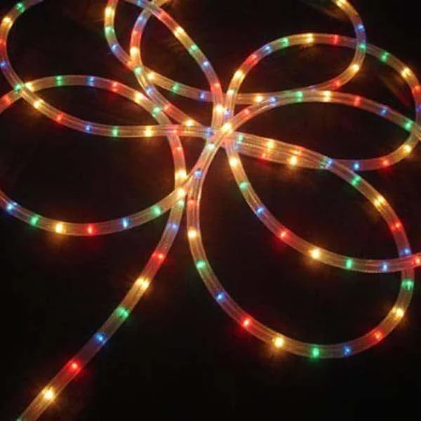 100-Count Multi-Color Commercial Grade Christmas Rope Light Set - 100ft White Wire