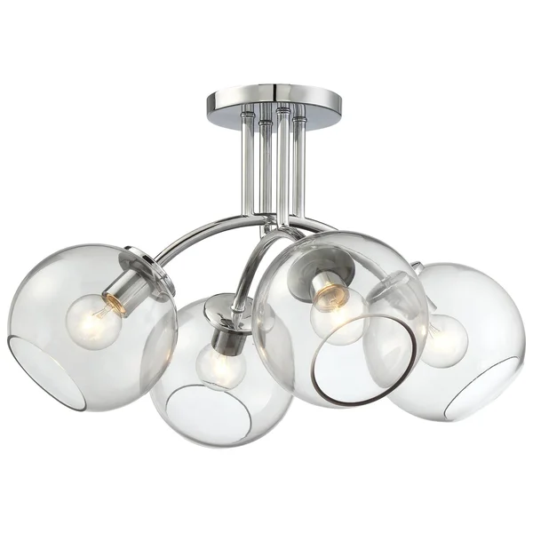 George Kovacs P1845-077 - Exposed 4 Light Semi Flush Mount - Chrome