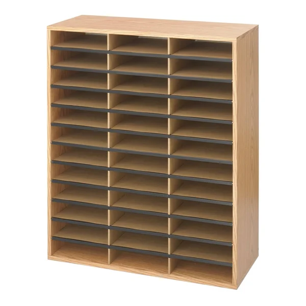 Safco Products Wood/Corrugated Literature Organizer - 36 Compartment 9403