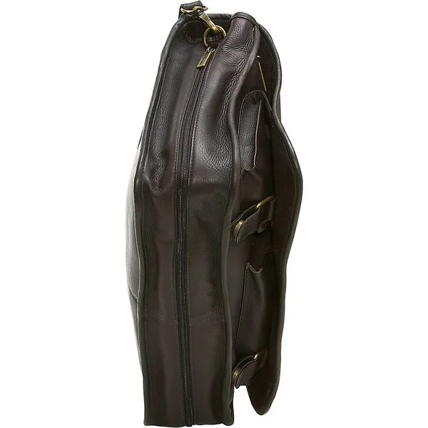 Le Donne Leather Expandable Messenger - Black