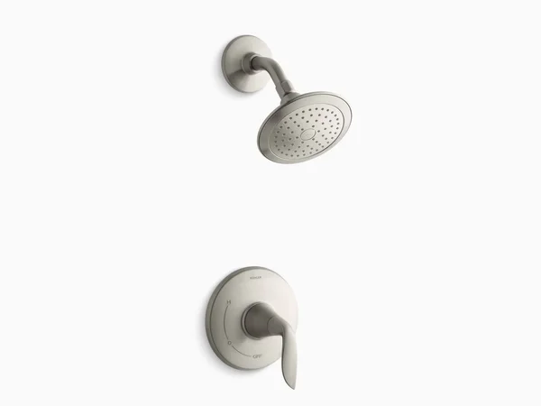 Kohler K-TS5320-4-BN Refinia Vibrant Brushed Nickel Rite-Temp Shower Valve Trim with Lever Handle & 2.5 GPM Showerhead