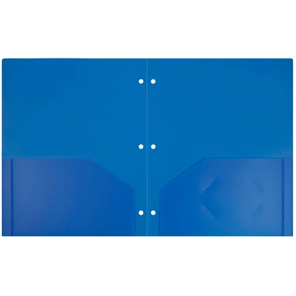 Jam Plastic Two Pocket 3 Hole Punched Presentation School Folder, Blue, 108/pack