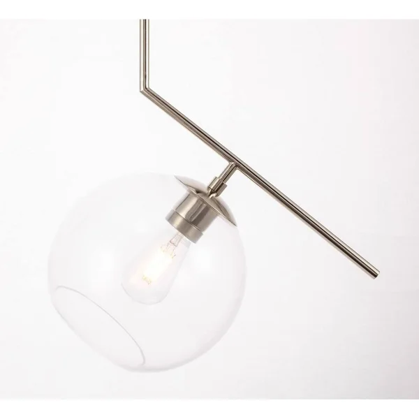 Bastina 10-Inch 1-DownLight Clear Glass Pendant Chrome