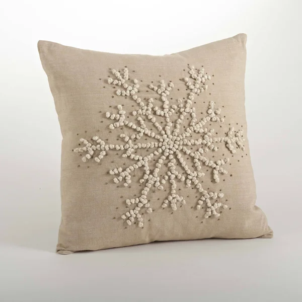 Saro Hand Knotted Snowflake Throw Pillows