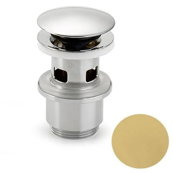 Pop-Up Drain Click-Clack with Overflow for Bathroom Sink Polished Gold