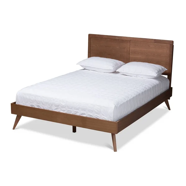 Baxton Studio Zenon Walnut Brown Wood King Platform Bed
