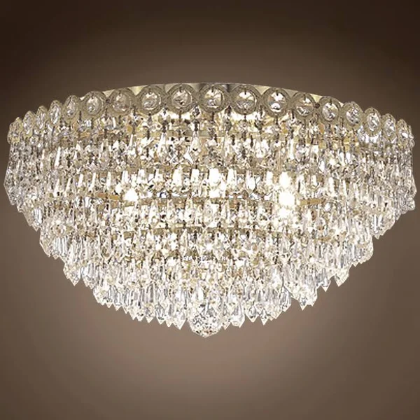 Joshua Marshal 701118-004 - Empire Design 6 Light 18x22 Chrome Flush Mount with Clear Swarovski Crystals