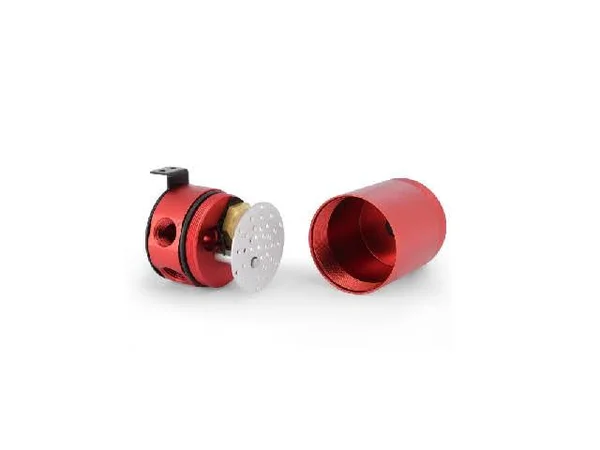 Mishimoto MMBCC-MSTWO-RD Baffled Oil Catch Can (Compact - 2-Port, Red)