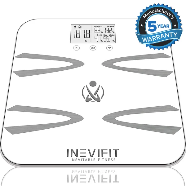 INEVIFIT Body-analyzer Scale - Highly Accurate Digital Bathroom Body Composition Analyzer, Measures Weight, Body Fat, Water, Musc