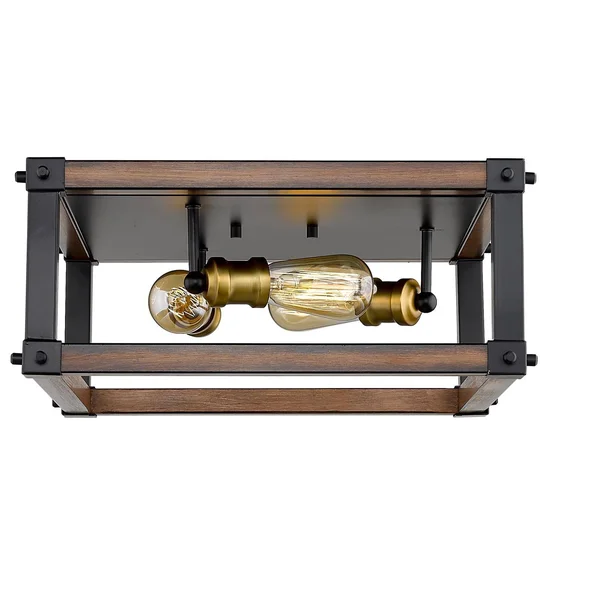 Z-Lite-472F3S-ABB-Kirkland - 3 Light Flush Mount Ashen Barnboard