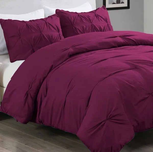 Lotus Home Water and Stain Resistant Pintuck Microfiber Comforter Mini Set - Size: King, Fig