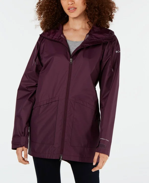 Columbia Women's Arcadia Omni-Tech Water-Repellent Hooded Jacket - Black Cherry