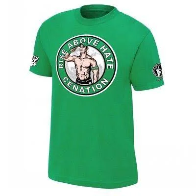 John Cena Boys Green Kids Costume T-Shirt Hat Wristbands YM