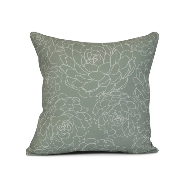 Contemporary Home Living 18x22 Moss Green and White Olena Floral Throw Pillow Down-Alternative Filler