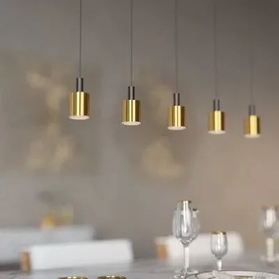 Essoura 5-Light Kitchen Island Linear LED Pendant Orren Ellis Finish: Black/Brass
