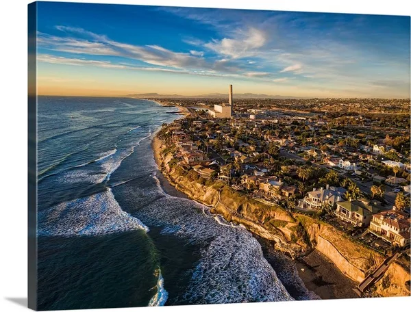 Carlsbad Shores and The Power Plant - Canvas Wall Art, 40x30, Great Big Canvas