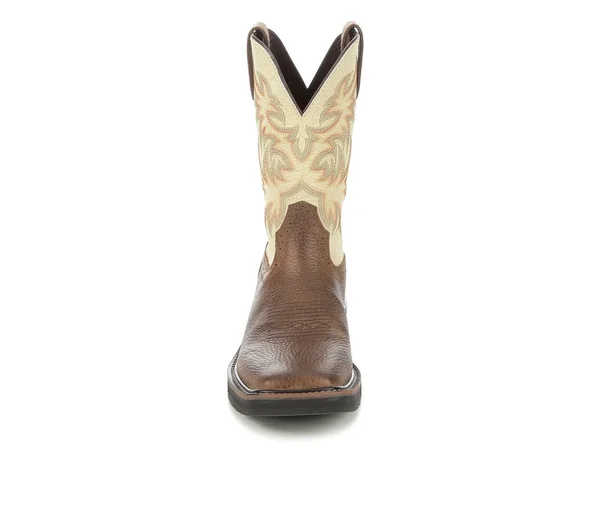 Justin Mens Stampede Sq Toe White Work Boot 7D