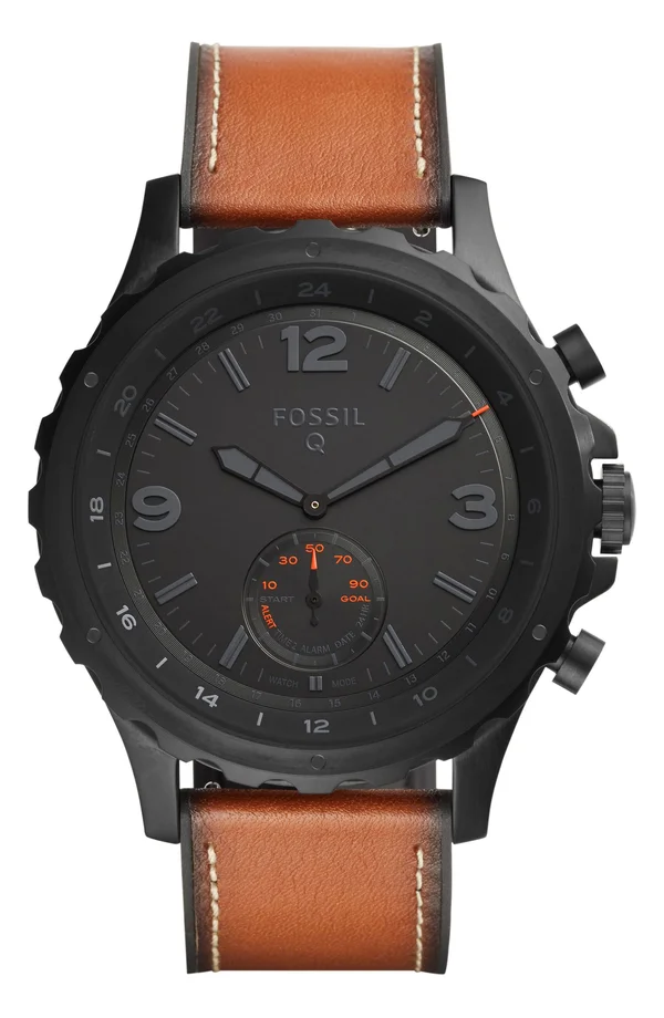 Fossil Q Nate Gen 2 Hybrid Oxford Brown Leather Smartwatch