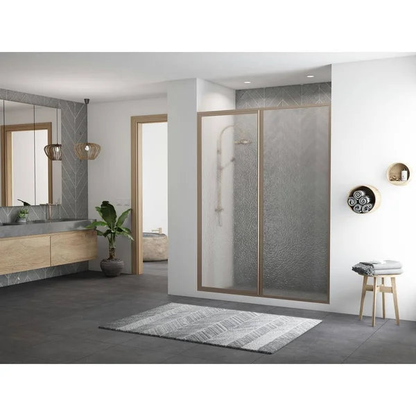 Coastal Shower Doors L24IL12.66-A Legend Series 36x22 x 66x22 Framed Hinge Swing Sho Brushed Nickel