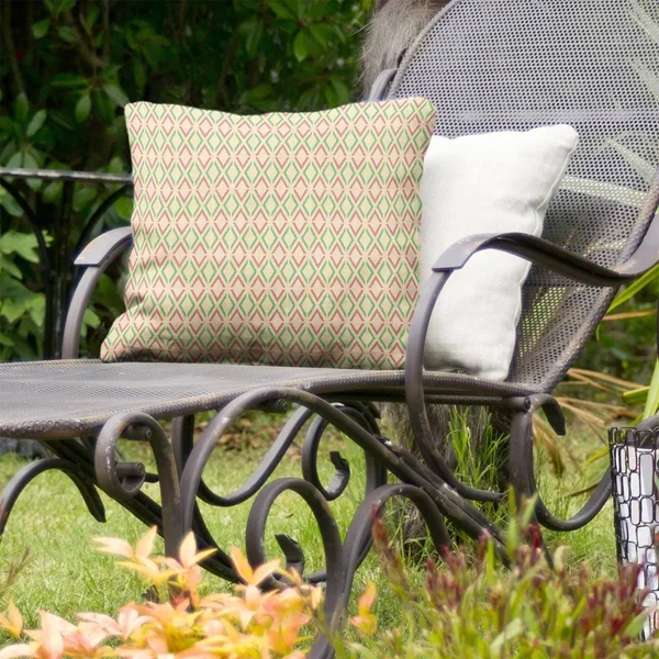 Full Color Arrow Diamonds Indoor/Outdoor Pillow - 20 x 20 - Yellow Pink & Green - N/A