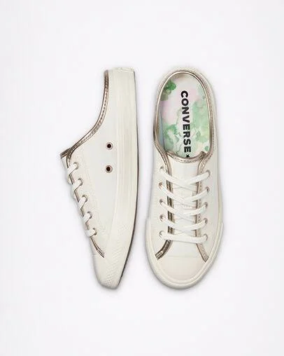Converse Chuck Taylor All Star Dainty Sneaker Mule, Size 9.5 in Egret/Light Gold at Nordstrom