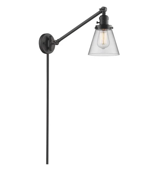 Innovations Lighting 237-BAB-G62 Small Cone-1 Light Swing Arm Wall