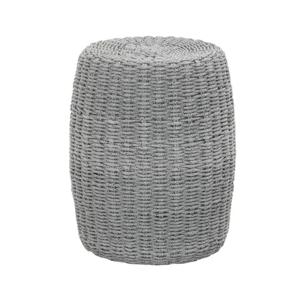 Maklaine Rope Weave Accent Table in Platinum