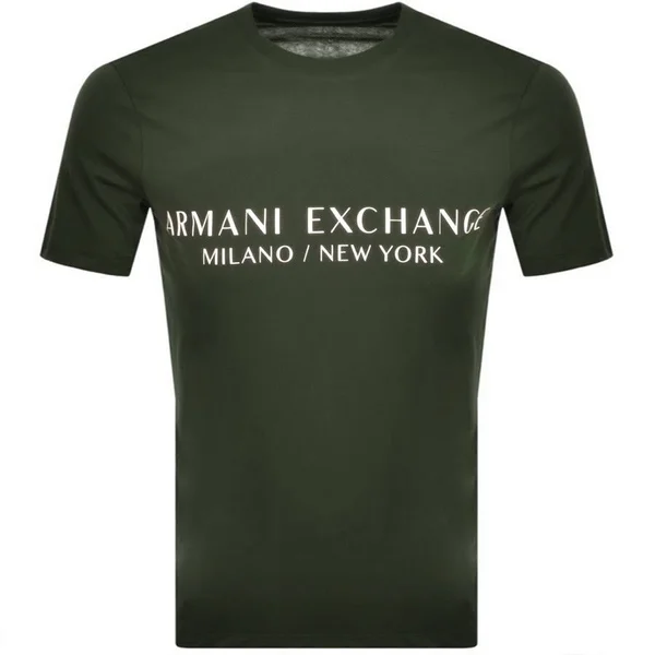 Armani Exchange Slim Crew Neck Logo T Shirt - Green