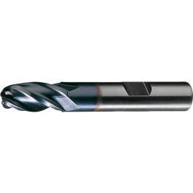 Greenfield Industries Inc C75116 Cleveland HG-4B-TC HSS 4-Flute TiCN Ball Nose Single End Mill - 1/2x22 x 1/2x22 x 1x22 x 3x22