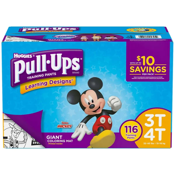 Huggies Pull-Ups Traning Pants for Boys Size L, 3T - 4T, 116 Ct.