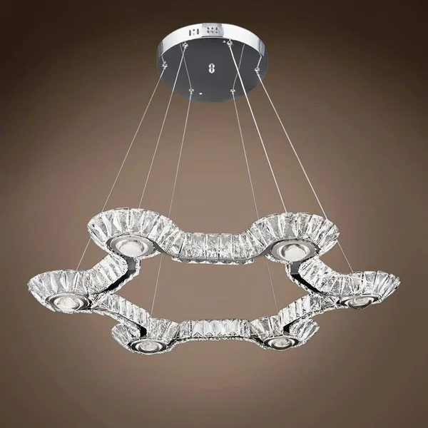 Gatsby Luminaires Galaxy 30x22 LED Chrome Chandelier Light with Clear Crystals 702189-001
