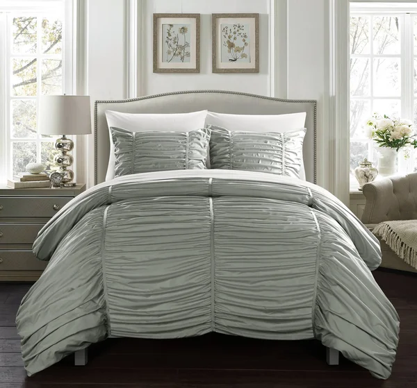 Chic Home Kaiah 3 Piece King Comforter Set - Grey
