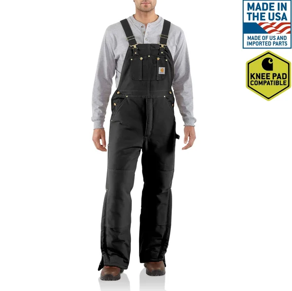 Carhartt Men's Arctic Quilt Lined Duck Bib Overall - Black