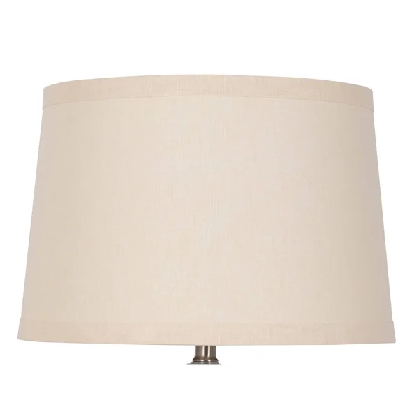 19x22 Tear Drop Textured Ceramic Table Lamp - White with Brown Shade