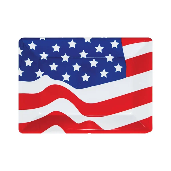 Party Central Club Pack of 12 Patriotic Stars and Stripes Rectangular Decorative Party Serving Tray 14x22