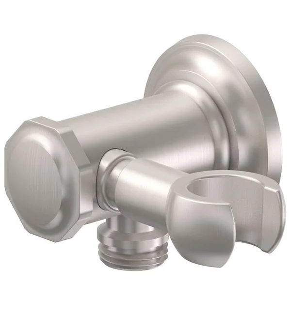 California Faucets SH-25S-30-USS Decorative Supply Elbow with Swivel Handshower Holder-Concave Base and Hex Cap - Stainless Stee