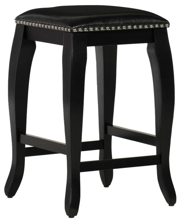 Linon Home Decor Belsey Francisco 24x22 Backless Square Top Counter Stool - Black