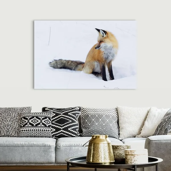 Red Fox Winter - Canvas Wall Art, 60x40, Great Big Canvas