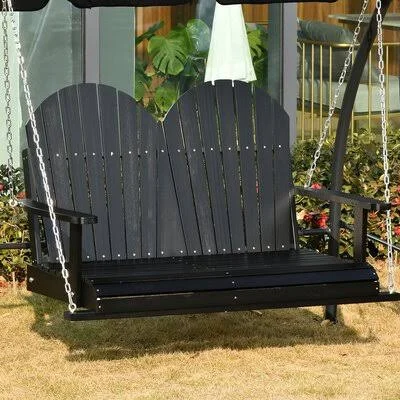 Soham 2-Person Porch Swing Beachcrest Home Color: Black
