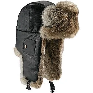 Mad Bomber Men's Leather Fur Hat - Hickory