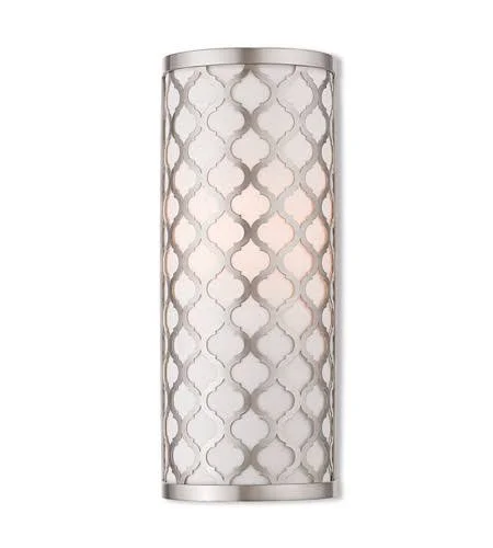 World of Crystal Vega Wall Sconces 5in Brushed Nickel Steel 1-Light